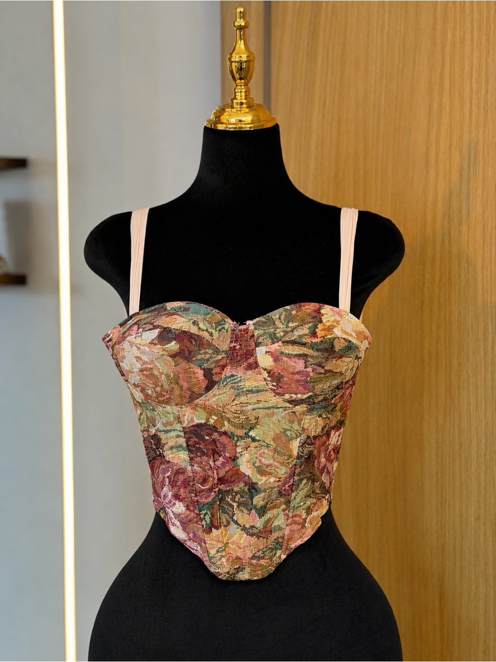 Vintage Coquette Tapestry Corset Bustier Top | Romantic Muse